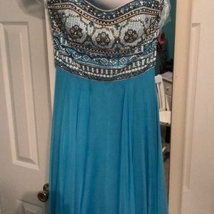 Blue and Beaded Sherri Hill Gown